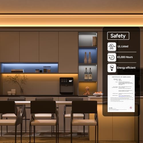 UL Listed IP67 Waterproof COB LED Strip Warm White 3000K, alternate view 2