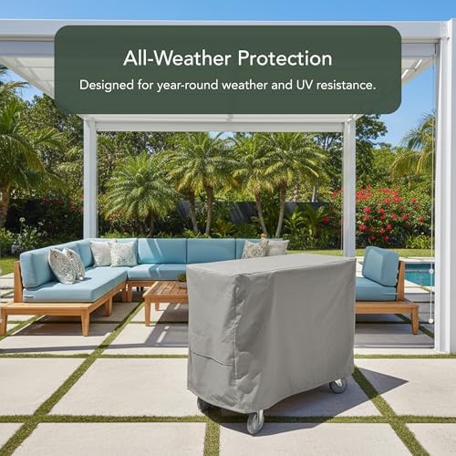 Ultima Serving Cart Cover, Polyester, 50Wx30Dx34H, Ripstop Grey, alternate view 3