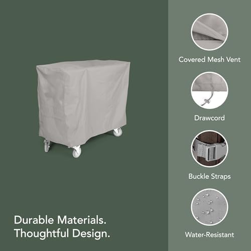 Ultima Serving Cart Cover, Polyester, 50Wx30Dx34H, Ripstop Grey, alternate view 4