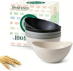 Unbreakable Snack Bowls, Wheat Straw Small Bowls,10 OZ Plastic Bowls Alaternative for Soup, Chip, Cereal