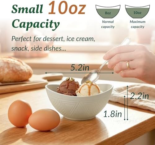 Unbreakable Snack Bowls, Wheat Straw Small Bowls,10 OZ Plastic Bowls Alaternative for Soup, Chip, Cereal, alternate view 2