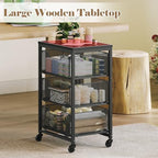 Under Desk Storage Cart with Lockable Wheels, 3-Drawer Rolling Storage Cart, Metal Utility Cart with Drawers for, alternate