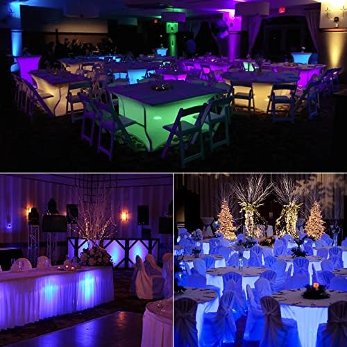 Under Table Light for Parties, Cocktail Table Lighting for Wedding with Remote 16 Colors, Rechargeable, alternate view 3