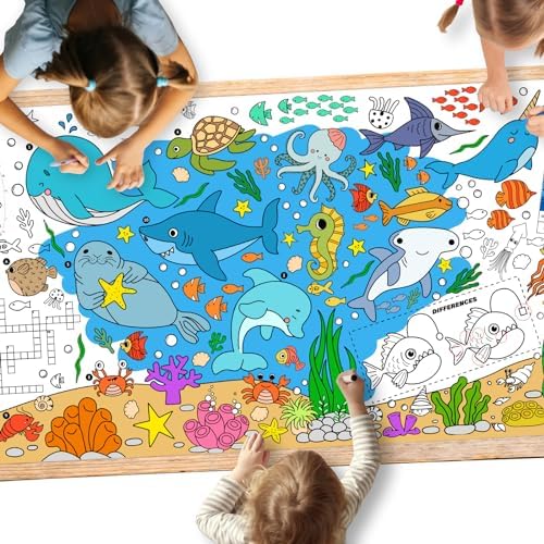 Under The Sea Party Giant Coloring Poster - 31.5X 72 Inches - Versatile Classroom Wall Décor & Birthday Activity