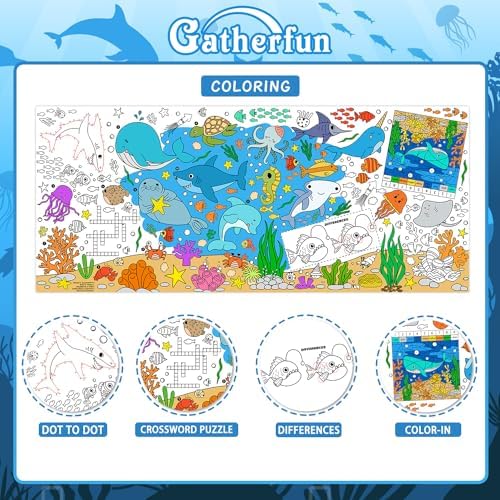 Under The Sea Party Giant Coloring Poster - 31.5X 72 Inches - Versatile Classroom Wall Décor & Birthday Activity, alternate