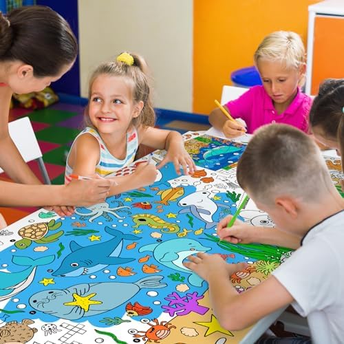 Under The Sea Party Giant Coloring Poster - 31.5X 72 Inches - Versatile Classroom Wall Décor & Birthday Activity, alternate