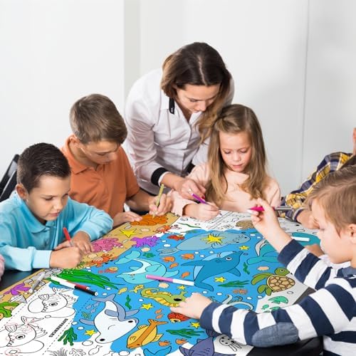 Under The Sea Party Giant Coloring Poster - 31.5X 72 Inches - Versatile Classroom Wall Décor & Birthday Activity, alternate