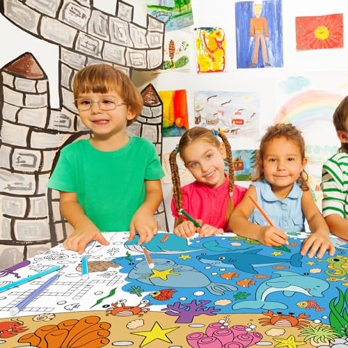 Under The Sea Party Giant Coloring Poster - 31.5X 72 Inches - Versatile Classroom Wall Décor & Birthday Activity, alternate