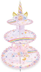Unicorn Cupcake Stand, 3-Tier Unicorn Rainbow Cupcake Holder in Unicorn