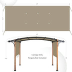 Universal Canopy Cover Replacement for 17x6.8 Ft Outdoor Pergola Structure, Garden Pergola Shade for Gazebo, alternate view 3