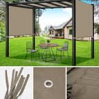 Universal Canopy Cover Replacement for 17x6.8 Ft Outdoor Pergola Structure, Garden Pergola Shade for Gazebo, alternate view 6