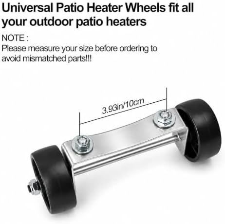 Universal Patio Heater Wheel Kit, Movable Caster Wheel Replacement, alternate view 2