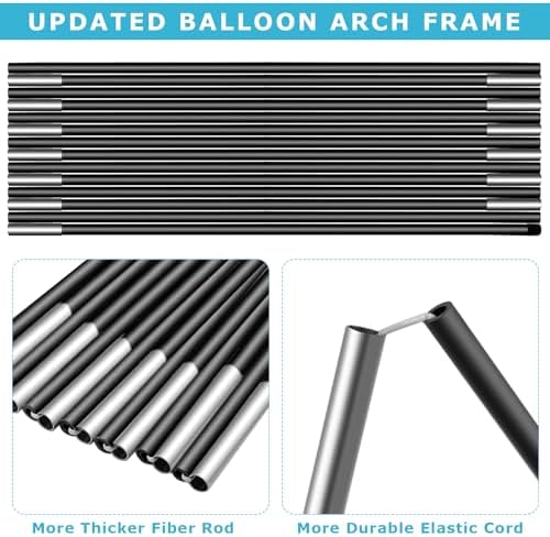 Updated Balloon Arch Kit, 21ft Adjustable Balloon Arch Stand with Base in 9FT Width and 10FT Height, Threaded, alternate view
