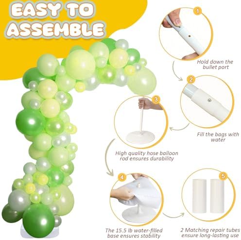 Upgrade Balloon Arch Kit, 9.35Ft & 6Ft Half Balloon Arch Stand with Base, alternate view 5