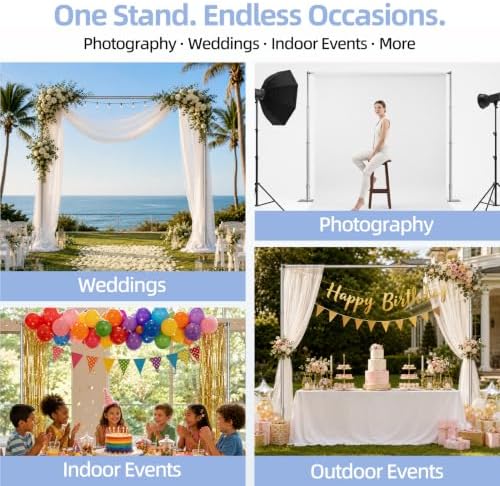 Upgrade Pipe and Drape Backdrop Stand 8.9x10FT Adjustable Photo Stand in 8.9x10FT, alternate view 5
