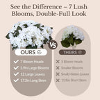 Upgraded 7-Head White Hydrangea Artificial Flowers, UV Resistant, 4PCS, alternate view 4