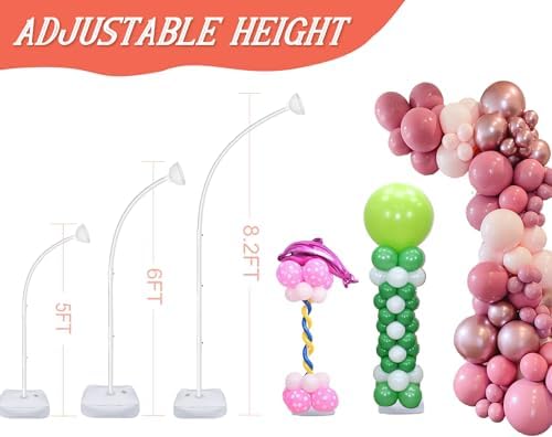 [Upgraded] Balloon Arch Kit 8.2FT & 6FT, Free Bending Top Half Balloon Arch Stand with Base, Floor Arch Backdrop, alternate