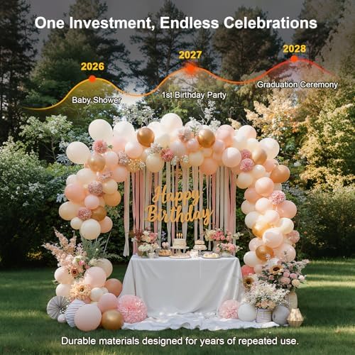Upgraded Balloon Arch Kit, Large Adjustable Stand with Base, 10Ft Wide & 9FT Tall for Birthday, Wedding and, alternate view 4