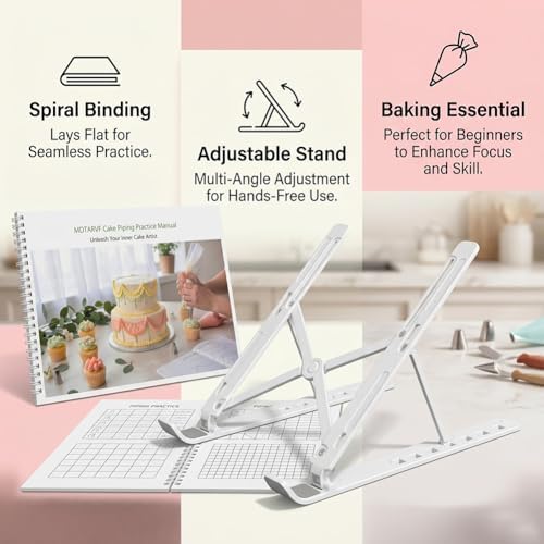 Upgraded Cake Practice Decorating Board with Adjustable Stand Thickened Waterproof, 23 Sheets Icing Piping, alternate view 3