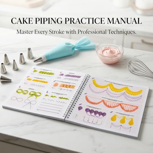 Upgraded Cake Practice Decorating Board with Adjustable Stand Thickened Waterproof, 23 Sheets Icing Piping, alternate view 6