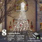 (Upgraded Christmas Decoration Outdoor Star String Lights, 320 LED Christmas Tree Topper Lights with 12" Lighted, alternate