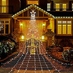 (Upgraded Christmas Decoration Outdoor Star String Lights, 320 LED Christmas Tree Topper Lights with 12" Lighted, alternate