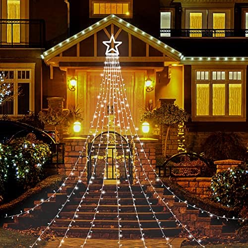 (Upgraded Christmas Decoration Outdoor Star String Lights, 320 LED Christmas Tree Topper Lights with 12" Lighted, alternate