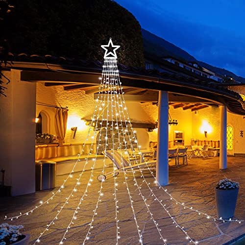 (Upgraded Christmas Decoration Outdoor Star String Lights, 320 LED Christmas Tree Topper Lights with 12" Lighted, alternate