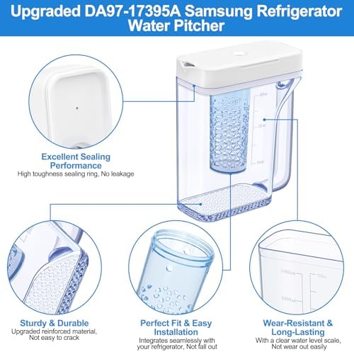 Upgraded DA97-17395A Water Pitcher Reservoir Compatible with Samsung Water Pitcher for Fridge Door Replacement, alternate