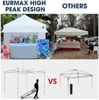 USA 10x10 Pop Up Canopy, Commercial Tent with Patented No-Tip Rolling Bag,30sqft Extension Awning & 4 Zippered, alternate