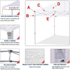 USA 10x10 Pop Up Canopy Replacement Top, Universal Instant Canopy Cover ONLY, Heavy Duty UPF 50+ UV Protection, alternate