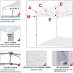 USA 10x10 Pop Up Canopy Replacement Top, Universal Instant Canopy Cover ONLY, Heavy Duty UPF 50+ UV Protection, alternate