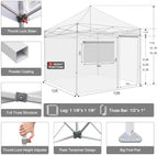 USA 10x10 Pop Up Canopy Tent, Commercial Tent with Patented No-Tip Rolling Bag,4 Zippered Removable Walls, UV &, alternate