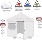 USA 10x10 Pop Up Canopy Tent, Commercial Tent with Patented No-Tip Rolling Bag,4 Zippered Removable Walls, UV &, alternate