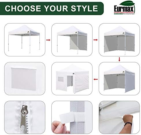 USA 10x10 Pop Up Canopy Tent, Commercial Tent with Patented No-Tip Rolling Bag,4 Zippered Removable Walls, UV &, alternate
