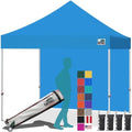 USA 10x10 Pop Up Canopy with 1 Side Wall, Commercial Instant Tent for Outdoors, Patented No-Tip Rolling Storage