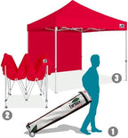 USA 10x10 Pop Up Canopy with 1 Side Wall, Commercial Instant Tent for Outdoors, Patented No-Tip Rolling Storage, alternate
