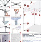 USA 10x15 Pop Up Canopy Tent, Commercial Tent with Patented No-Tip Rolling Bag,4 Zippered Removable Walls, UV &, alternate