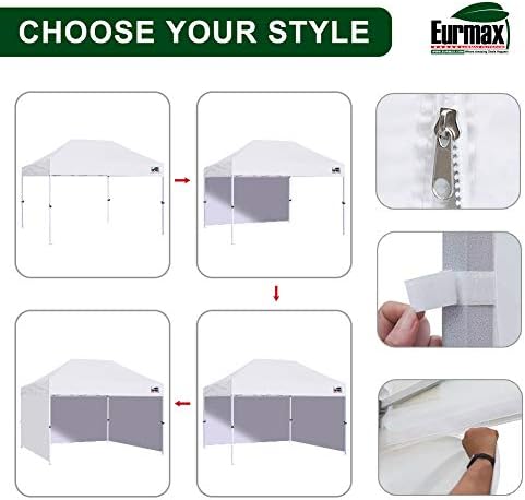 USA 10x15 Pop Up Canopy Tent, Commercial Tent with Patented No-Tip Rolling Bag,4 Zippered Removable Walls, UV &, alternate
