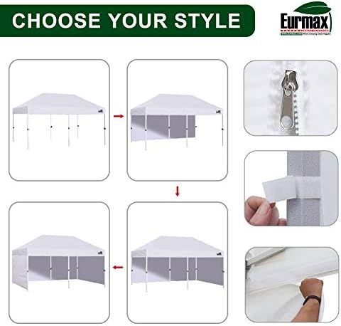 USA 10x20 Pop Up Canopy Tent, Commercial Tent with Patented No-Tip Rolling Bag,4 Zippered Removable Walls, UV &, alternate