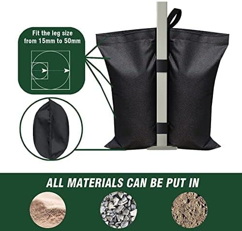 USA 130LBS 4-Pack Universal Canopy Weights, Reinforced Double Pockets, Secure Wind Protection, Easy Wrap-Around, alternate