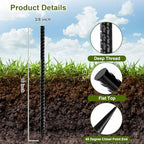 USA 16-Pack 16 Inch Rust-Proof Steel Canopy Anchors for High Winds, Heavy Duty Rebar Stakes, Chisel Point Metal, alternate