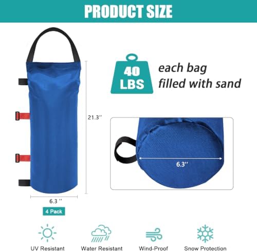 USA 160LBS 4-Pack Universal Canopy Weights, Secure Wind Protection to Prevent Tipping, Easy Wrap-Around, alternate view 3