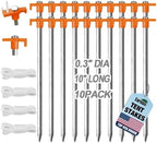 USA 20-Pack Secure Protection Galvanized Tent Stakes, Rust-Proof Steel Canopy Anchors for High Winds, Heavy Duty