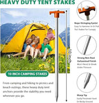 USA 20-Pack Secure Protection Galvanized Tent Stakes, Rust-Proof Steel Canopy Anchors for High Winds, Heavy Duty, alternate