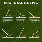 USA 20-Pack Secure Protection Galvanized Tent Stakes, Rust-Proof Steel Canopy Anchors for High Winds, Heavy Duty, alternate