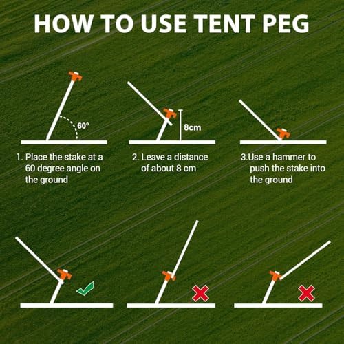 USA 20-Pack Secure Protection Galvanized Tent Stakes, Rust-Proof Steel Canopy Anchors for High Winds, Heavy Duty, alternate