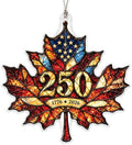 USA 250th Anniversary Ornament - Patriotic Maple Leaf Ornament 1776-2026 - America 250 Christmas Decor