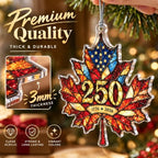 USA 250th Anniversary Ornament - Patriotic Maple Leaf Ornament 1776-2026 - America 250 Christmas Decor, alternate view 5