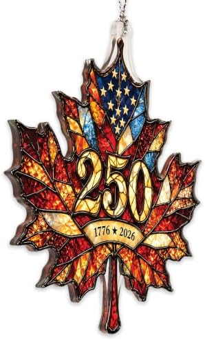 USA 250th Anniversary Ornament - Patriotic Maple Leaf Ornament 1776-2026 - America 250 Christmas Decor, alternate view 7